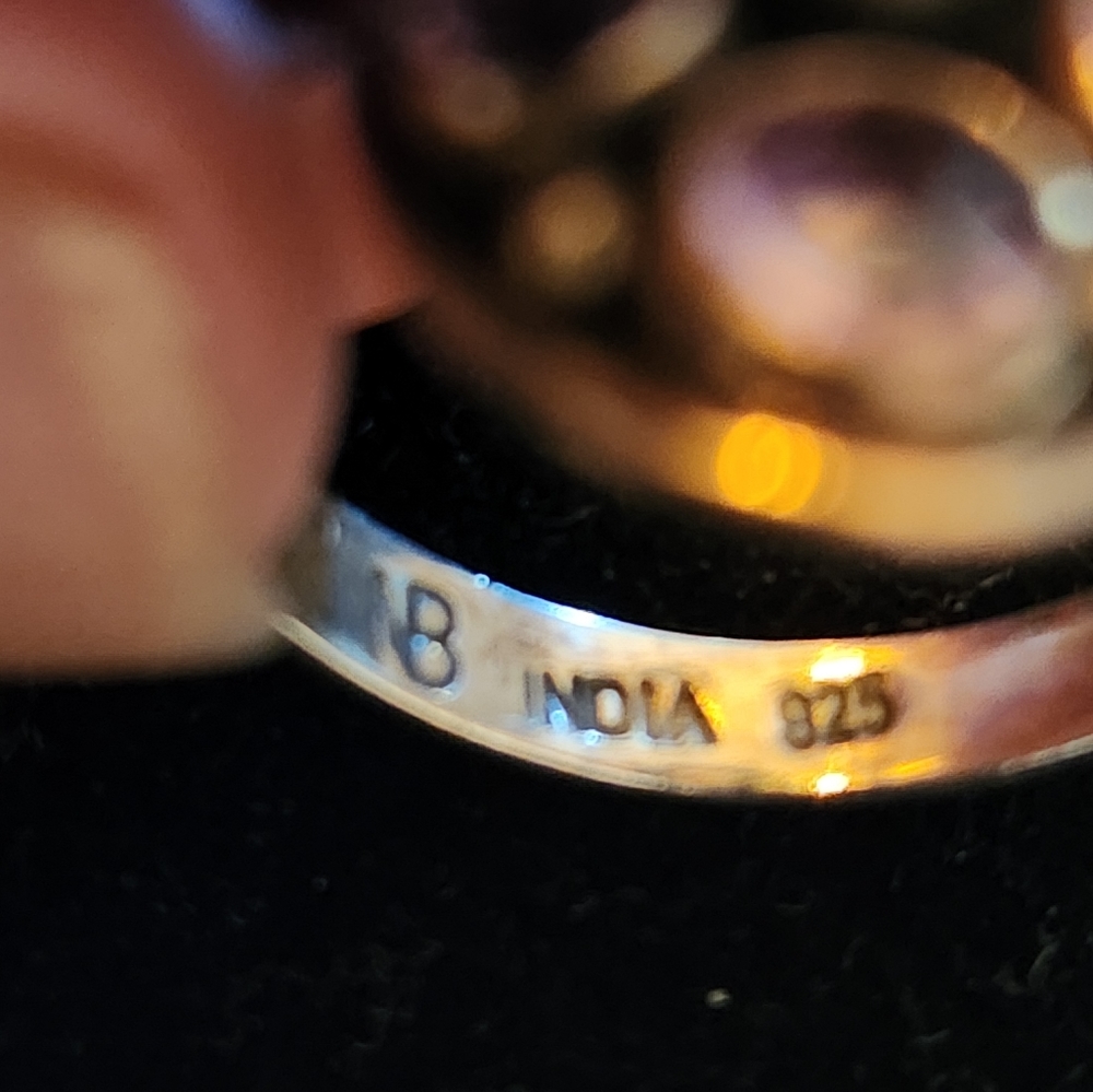 Nicky Butler Blue and Purple stones in gold plated 925 silver. Size 11 - Picture 6 of 6